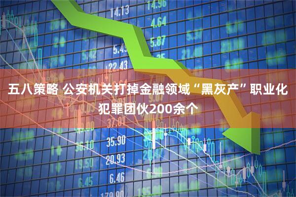 五八策略 公安机关打掉金融领域“黑灰产”职业化犯罪团伙200余个